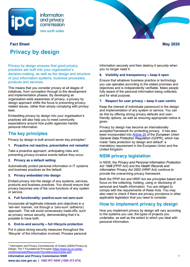 PAW2020 Privacy by Design image