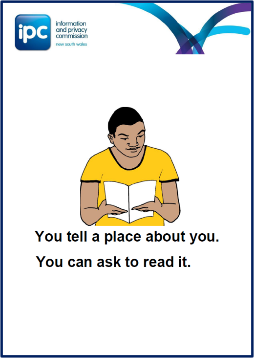 You tell a place about you - You can ask to read it Easy English image